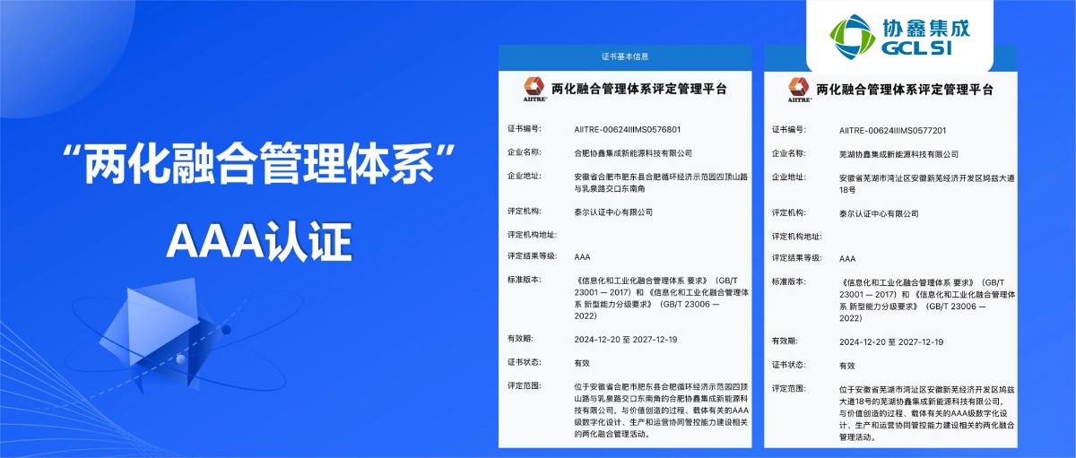 美狮贵宾会集成合肥、芜湖基地荣膺国家级“两化融合管理体系”AAA认证